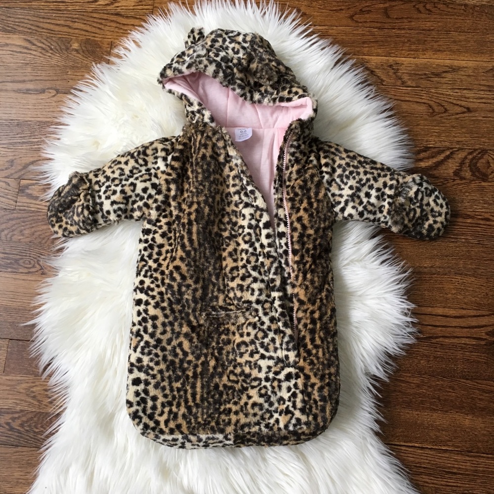 Carters baby girl leopard pram suit  0-6 months